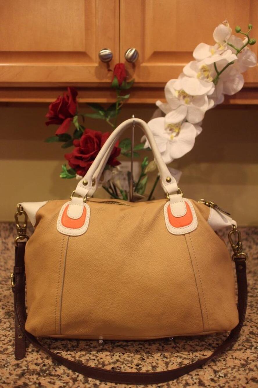 orYANY Maria Soft Pebbled Leather Satchel with Strap (PU700